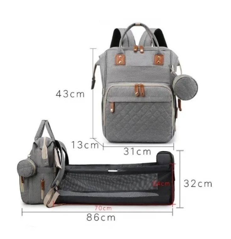 BOLSO MATERNAL CON CUNA CAMBIADOR EXTENSIBLE
