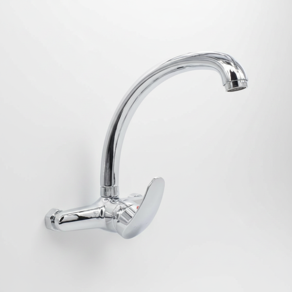 Grifo Monocomando Cocina Pared Canilla Pico Alto