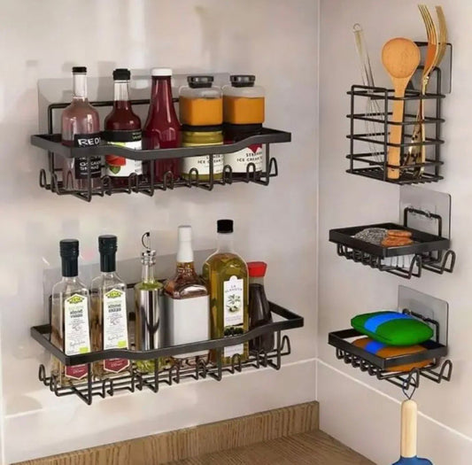 Set 5 Estantes Organizador Ducha Baño Con Adhesivo