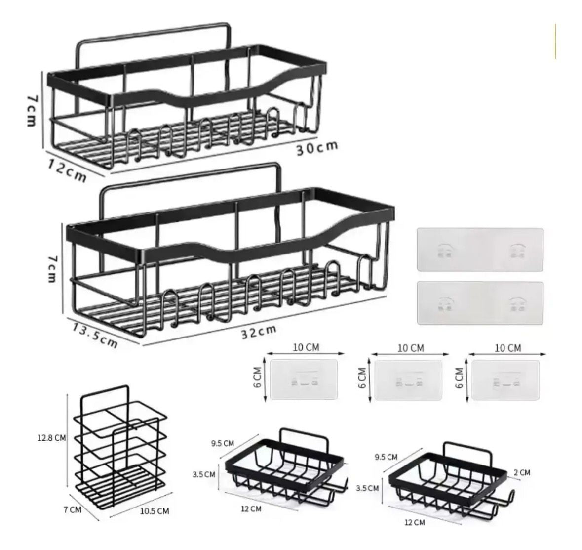 Set 5 Estantes Organizador Ducha Baño Con Adhesivo