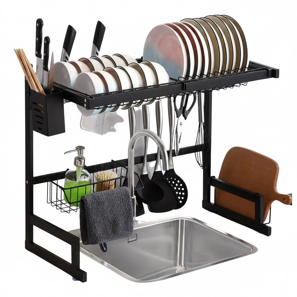 Escurridor De Vajilla Platos Vasos Rack Acero 65cm