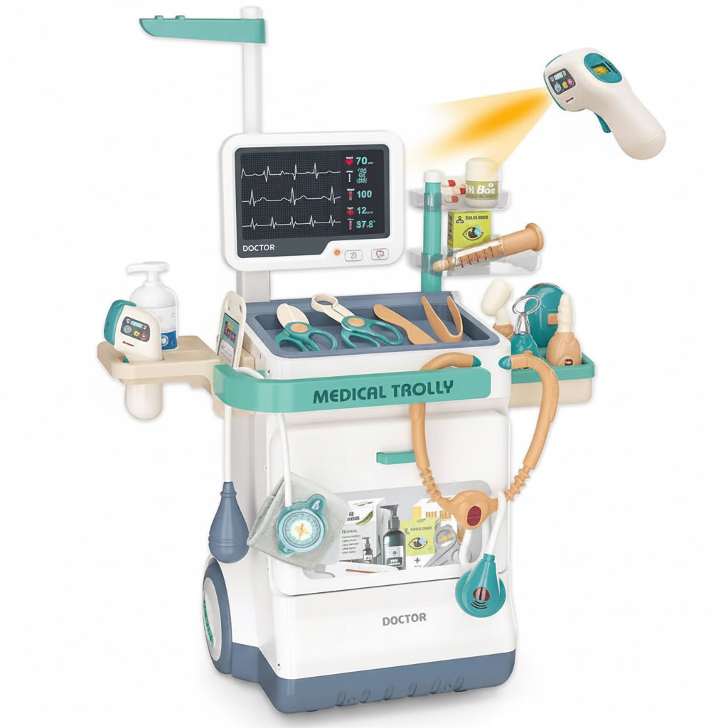 Juego De Medicos Para Niños Estación Movil De Doctor Chequeos