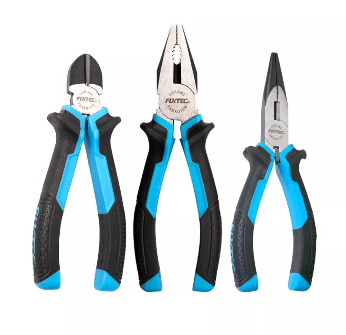 Kit Juego De 3 Pinzas Alicate / De Punta / Universal Fixtec