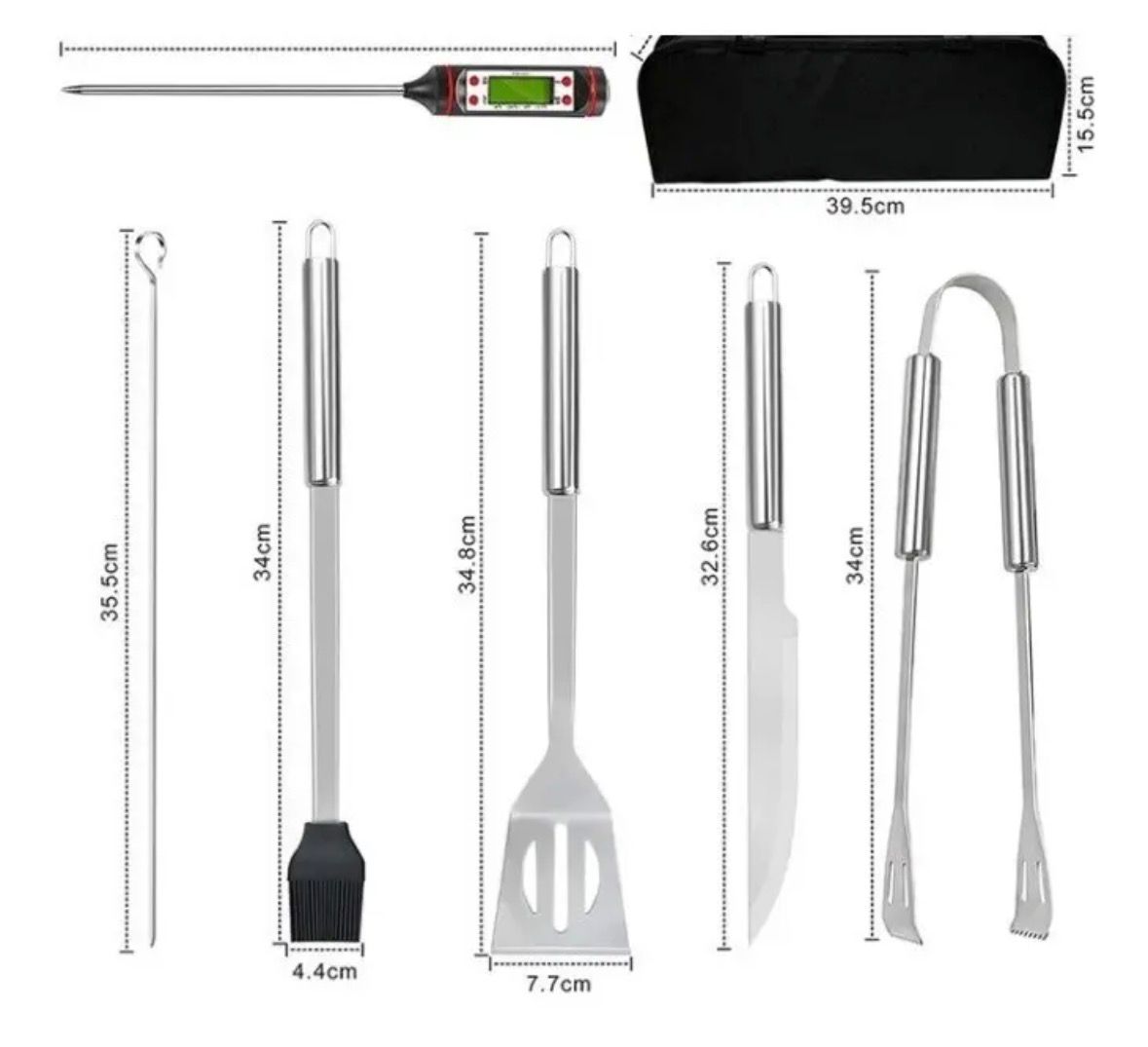 Set Asador Juego Parrillero 10 Piezas Con Estuche