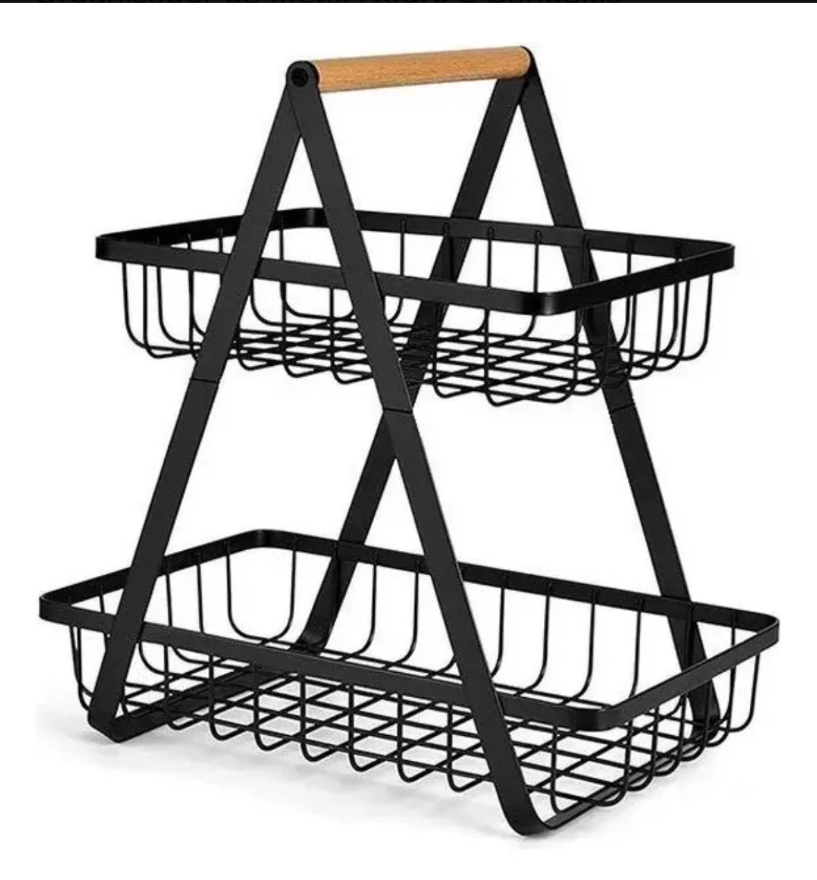 Organizador De Metal 2 Bandejas Frutero Multiuso Cocina