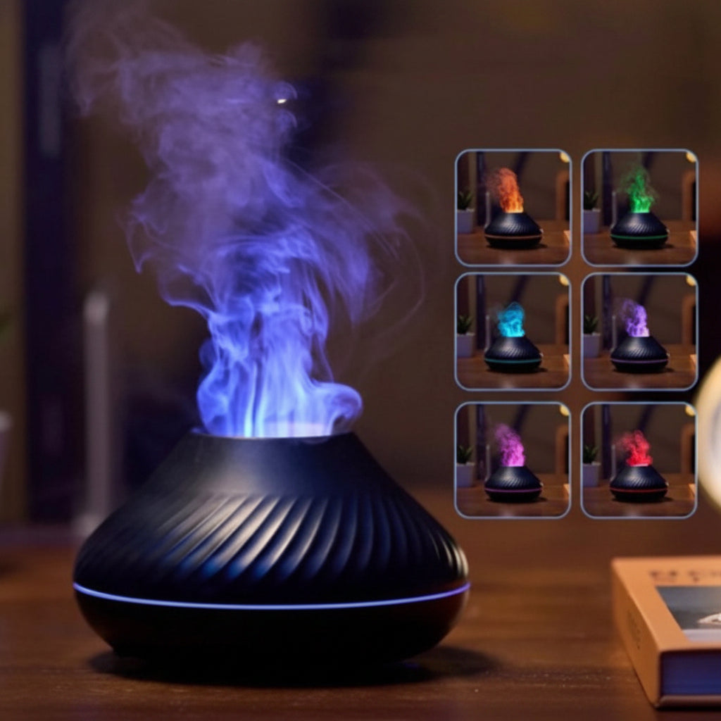 Difusor Humidificador Aromaterapia Volcán Efecto Lava Led