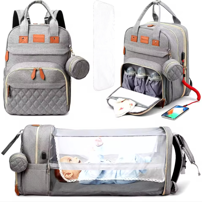 BOLSO MATERNAL CON CUNA CAMBIADOR EXTENSIBLE