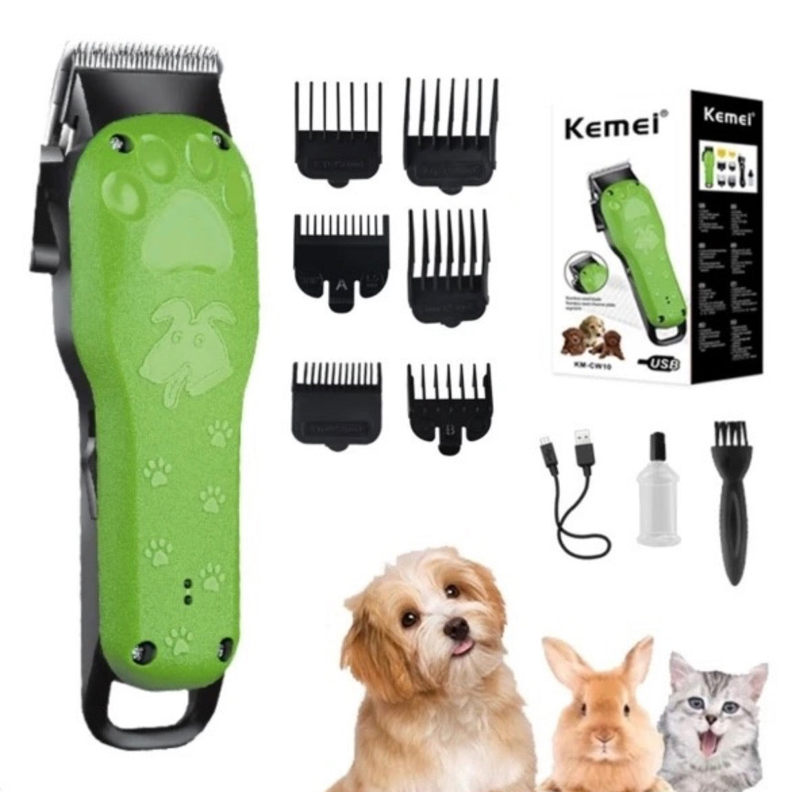 Maquina de Cortar Pelo de Perro Gato Mascotas Inalambrica Kemei