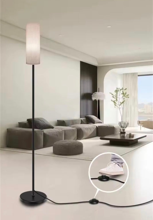 Lampara De Pie Led Con Pantalla De Lino Luz Fria Calida y Neutra