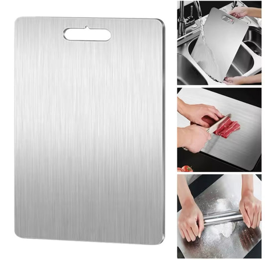 Tabla Para Picar De Cocina En Acero Inox 46x30cm