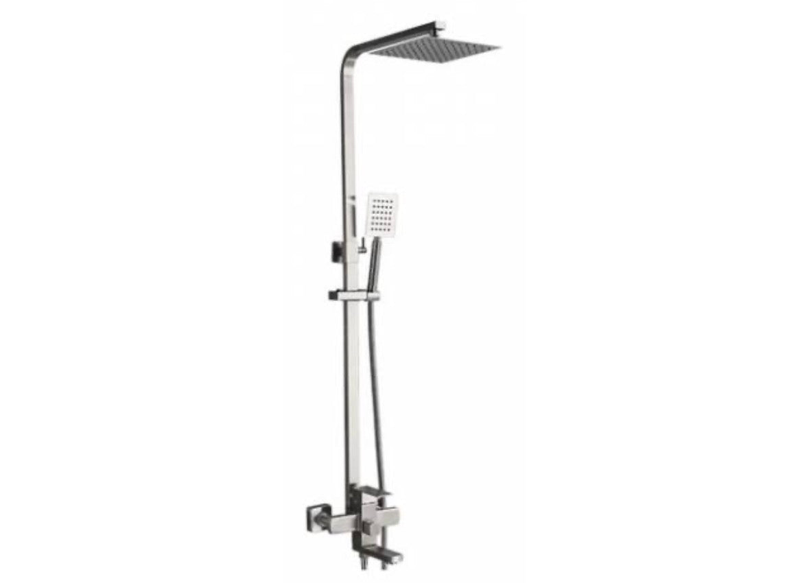 Duchero Barral Monocomando De Ducha Baño Moderno Plateado