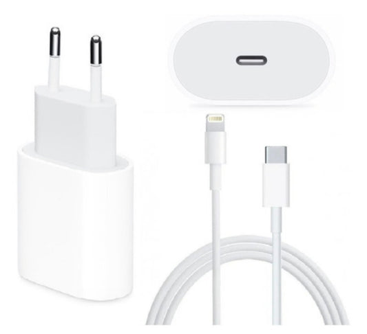 Cargador iPhone Carga Rápida 20w Tipo C + Cable Lightning Usb-c