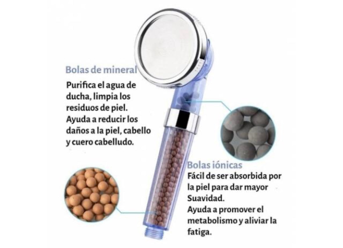Telefono Ducha A Presión Lluvero Filtro Piedras Kit Completo
