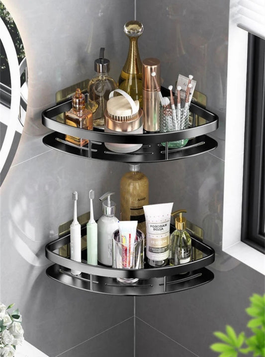 Set 2 Estantes Esquinero Baño Ducha Metal Adhesivo Organizador