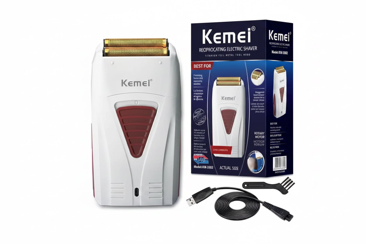 Rasuradora Shaver Máquina Inalámbrica Recargable Kemei KM-3382