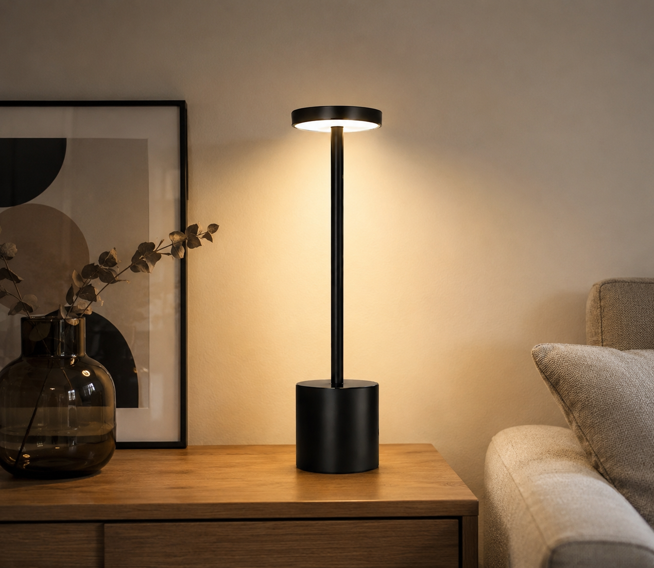 LAMPARA LED MESA ESCRITORIO REGULABLE AL TACTO INALAMBRICA