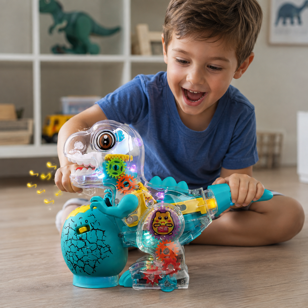 Dinosaurio Robot Juguete Didáctico Camina Luces Led y Sonido