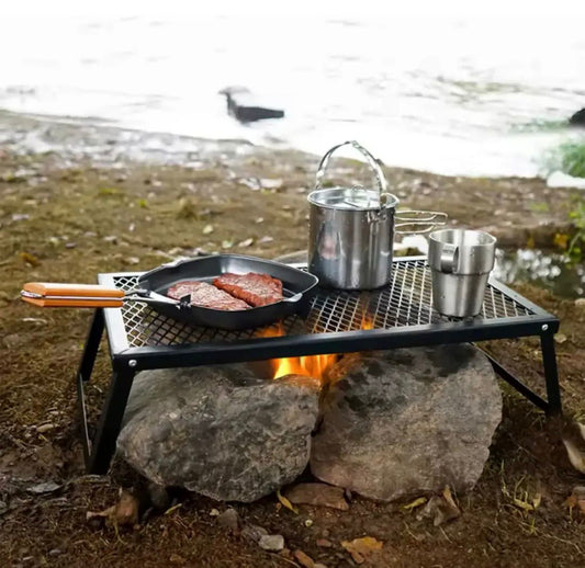 Parrilla Patas Plegable Acero Camping Parrillero Motorhome
