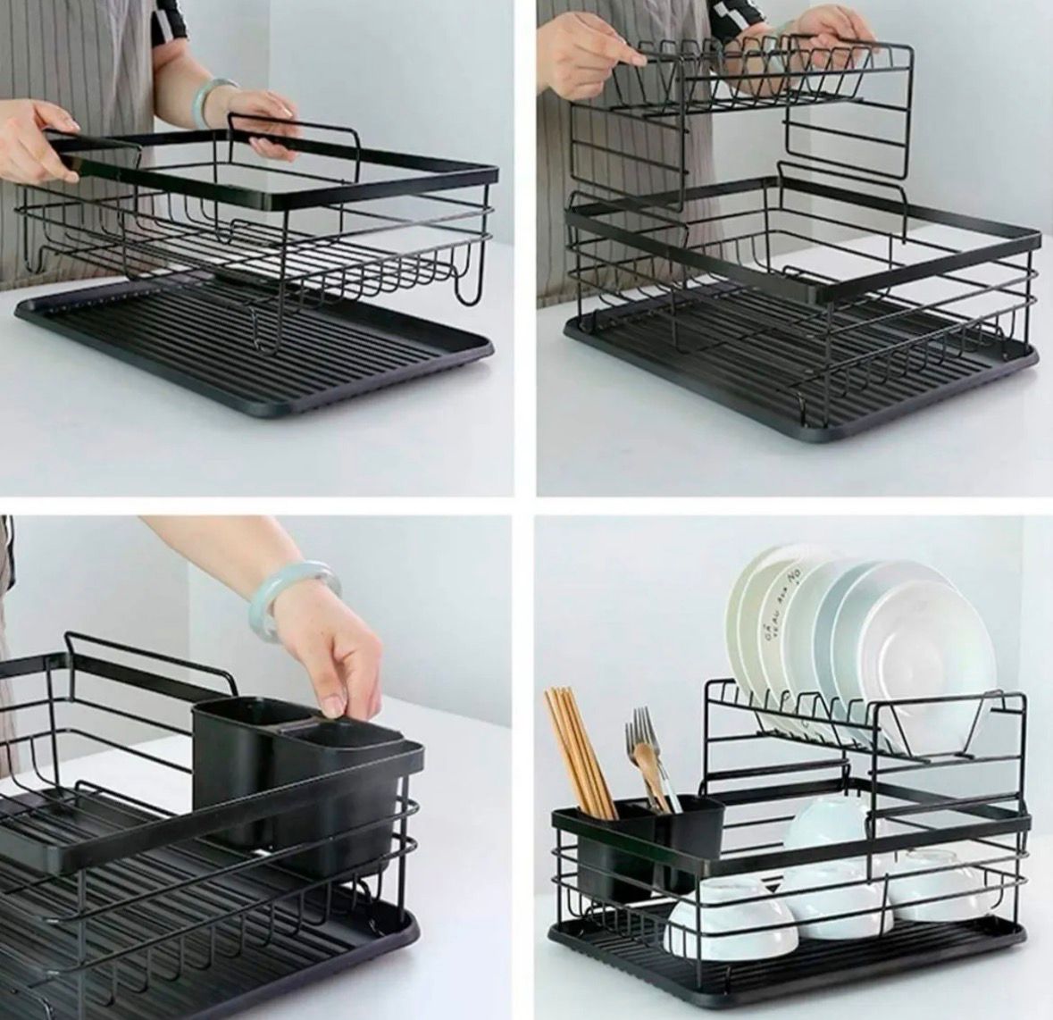 Escurridor Seca Platos Vajilla Cocina Con Bandeja