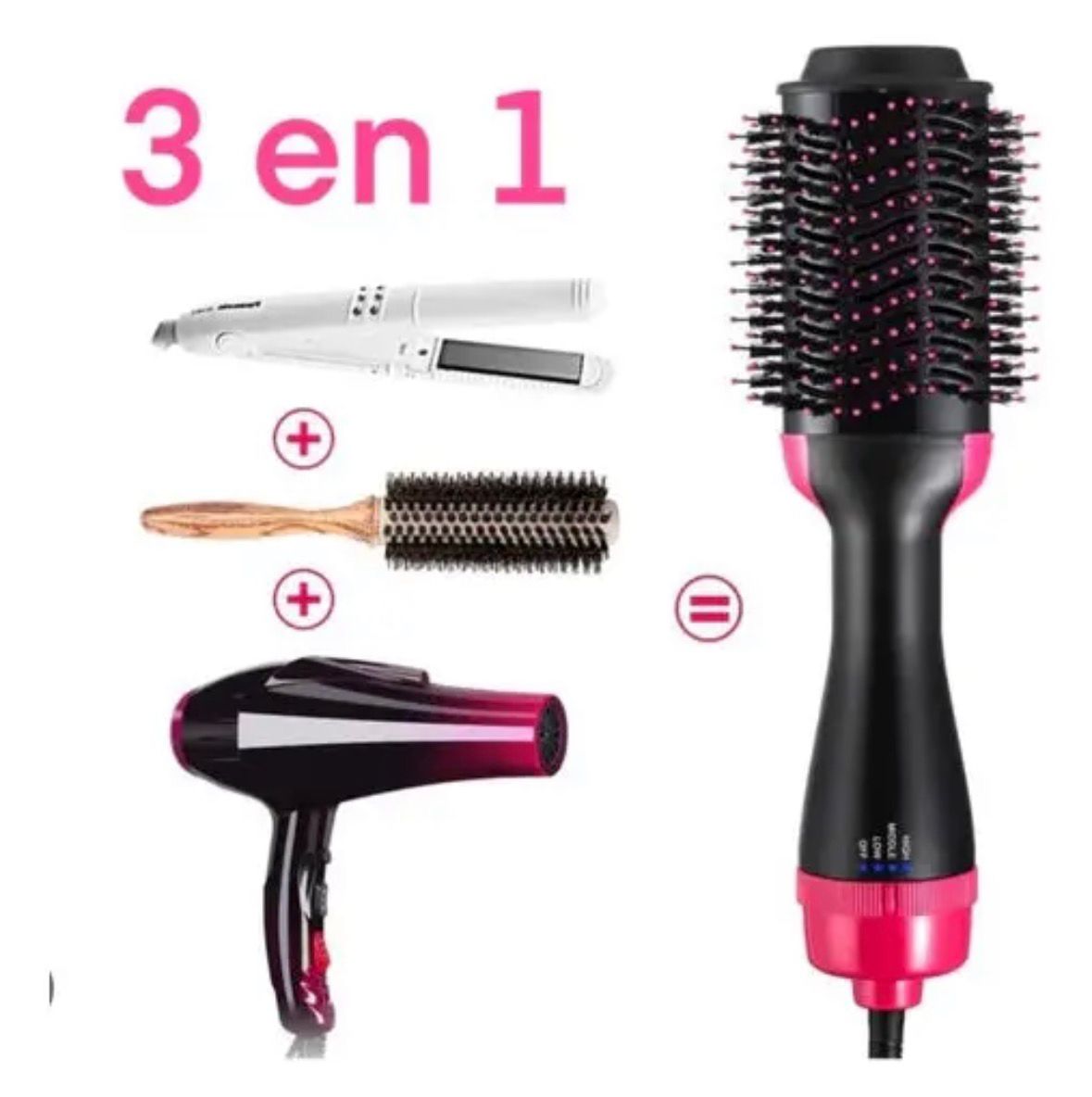 Cepillo Alisador Secador 360º Brushing Peine Anti Frizz