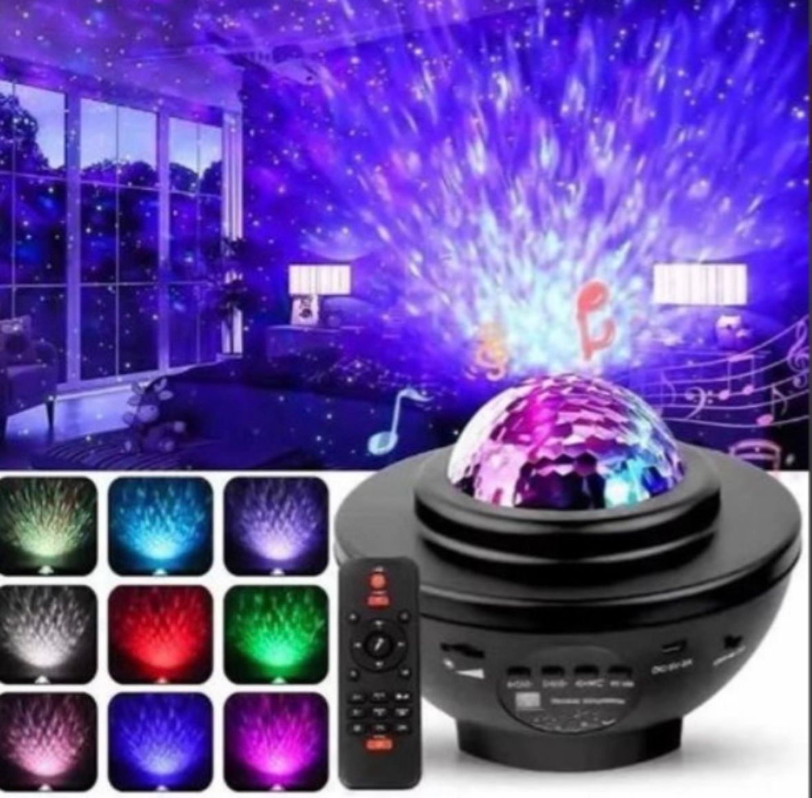 Lampara Proyector Led Estrellas Galaxia Nebulosa Con Parlante Bluetooth + Control CH