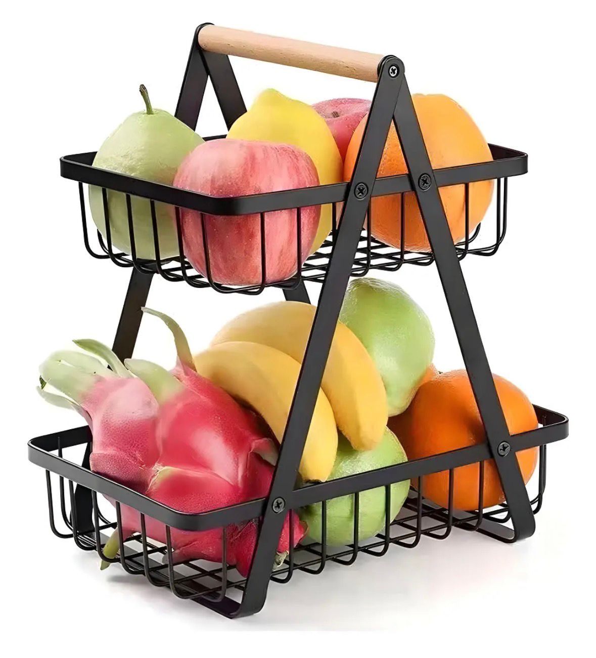 Organizador De Metal 2 Bandejas Frutero Multiuso Cocina