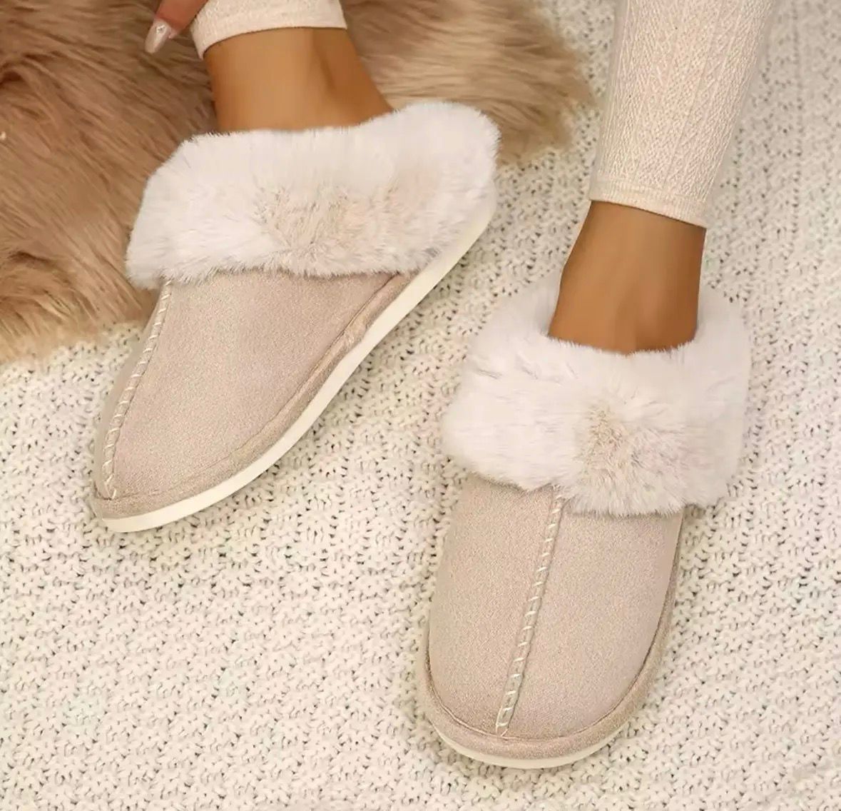 Pantuflas Peludas Modernas De Mujer Abrigadas Súper Cómodas
